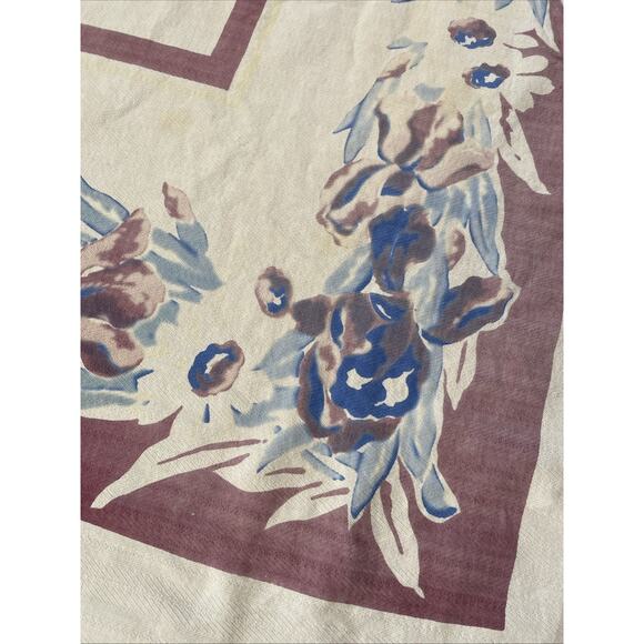 Vintage Floral Tablecloth Iris Pedigree By Thomaston Mills MCM Cotton 1960s - Picture 8 of 11